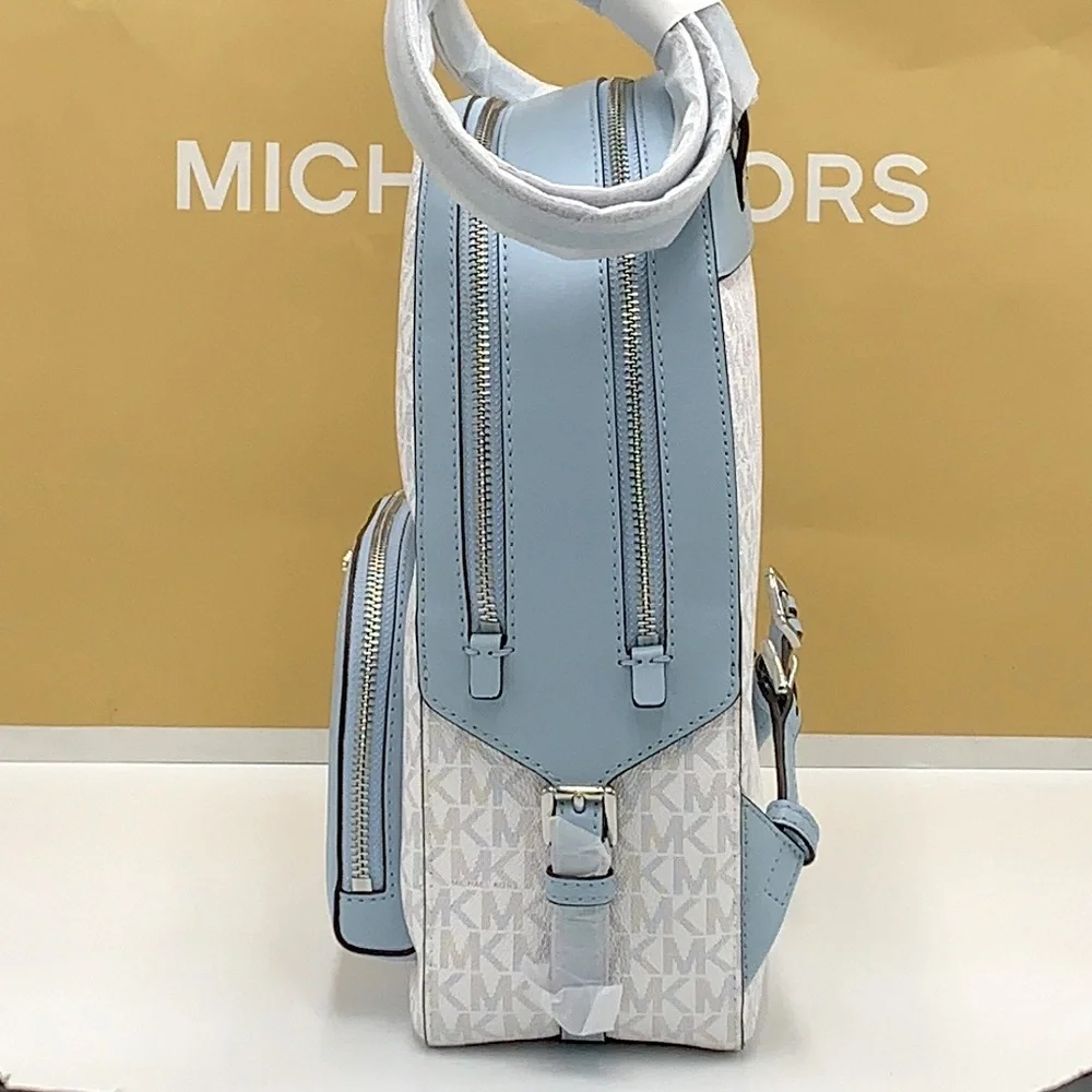 MICHAEL KORS JET SET GIRLS JAYCEE MEDIUM BACKPACK BRIGHT WHITE/ BLUE COLOR